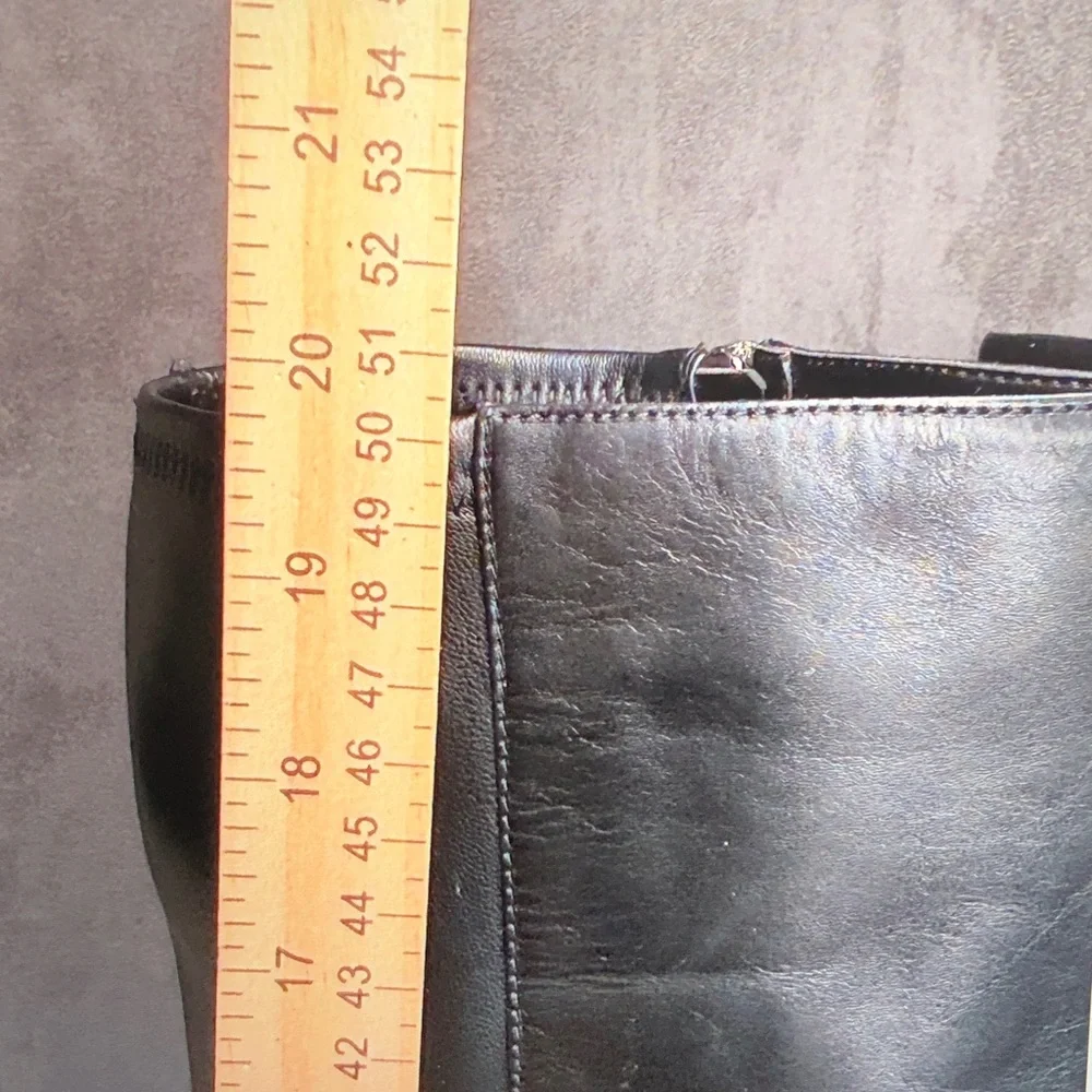 Nine West Black Leather Over-the-Knee High Heel Boots